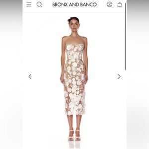 Bronx and Banco Jasmine White Midi dress, size medium, prestine condition